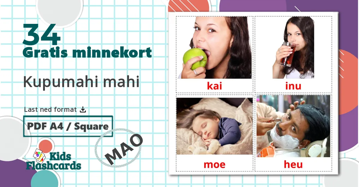 34 Kupumahi mahi bildekort