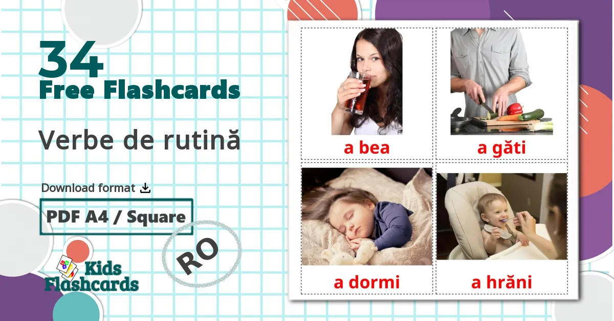 34 Verbe de rutină flashcards