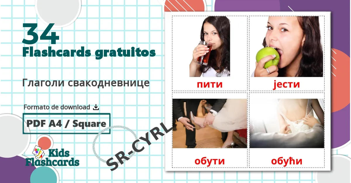 34 Flashcards de Глаголи свакодневнице