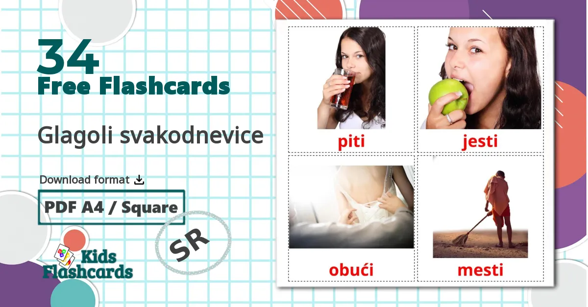 34 Glagoli svakodnevice flashcards