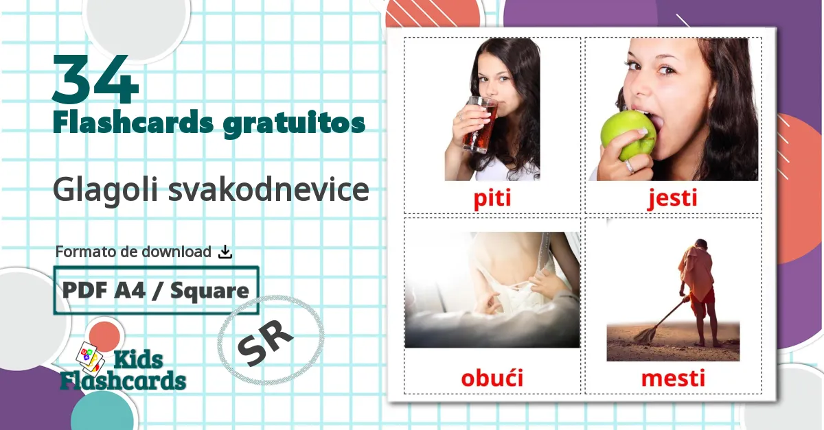 34 Flashcards de Glagoli svakodnevice