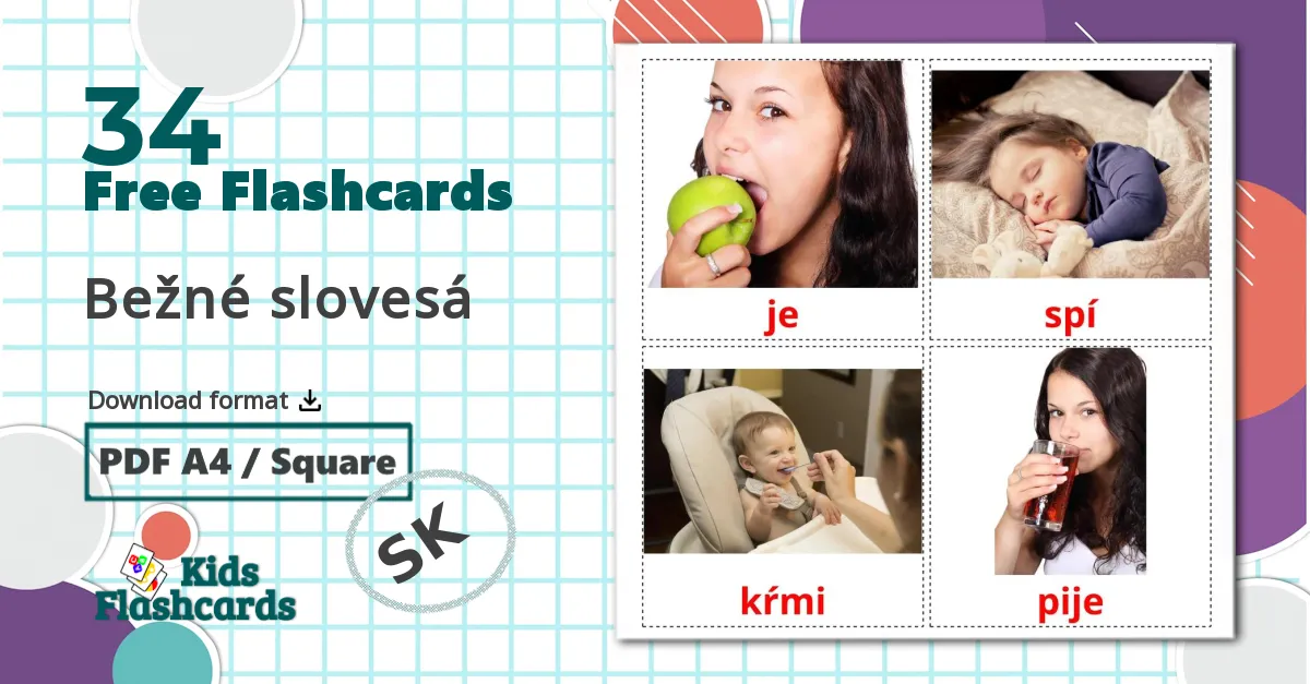 34 Bežné slovesá flashcards