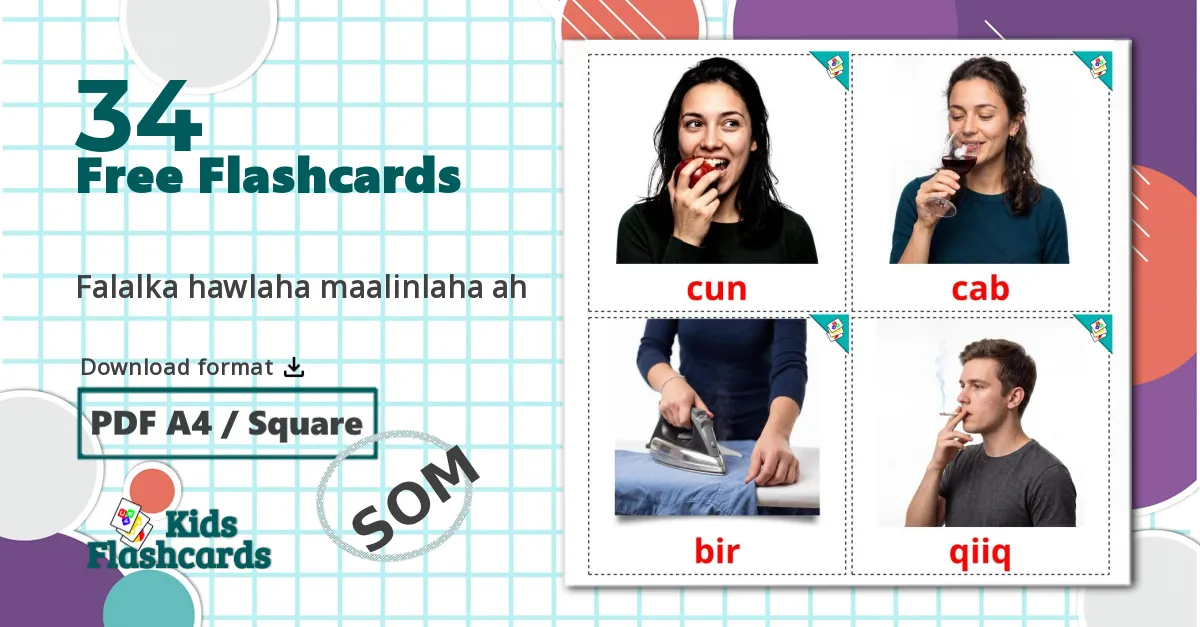 34 Routine verbs flashcards