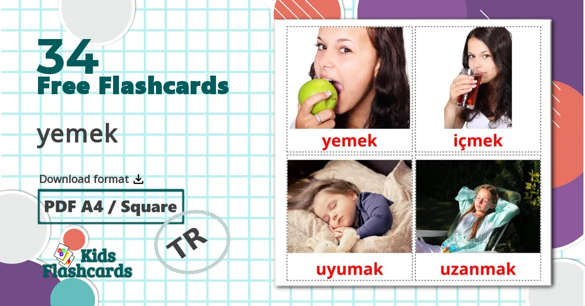 34 yemek flashcards