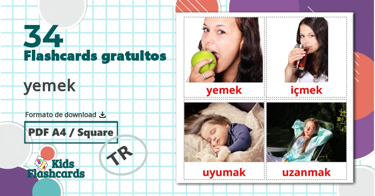 34 Flashcards de yemek