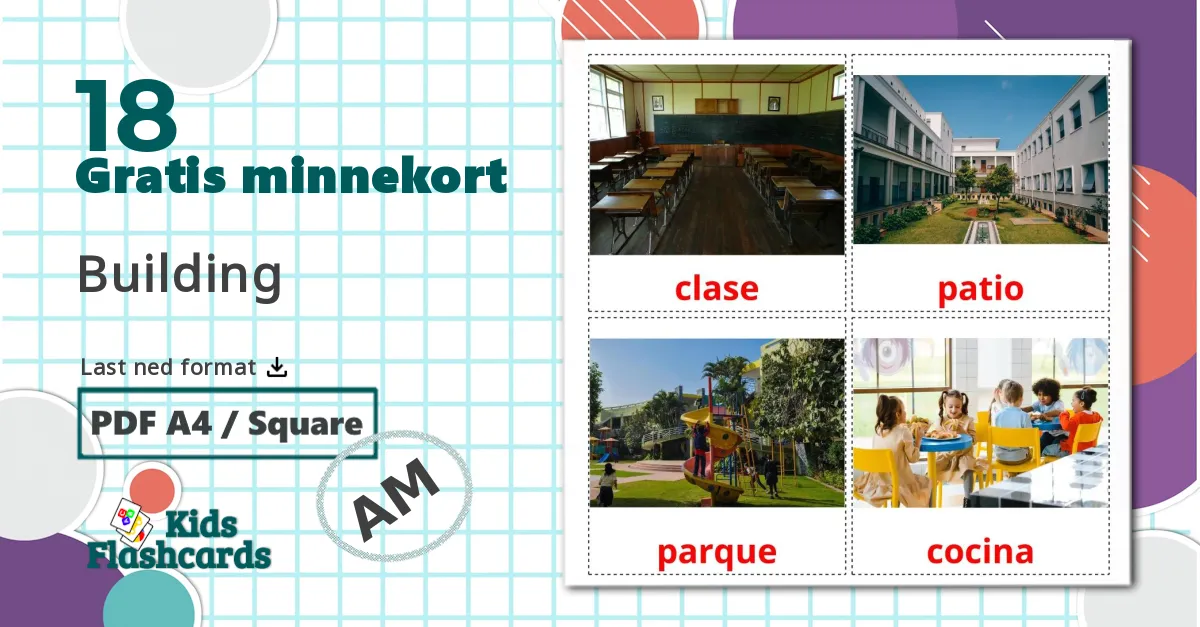 18 Skolebygg bildekort