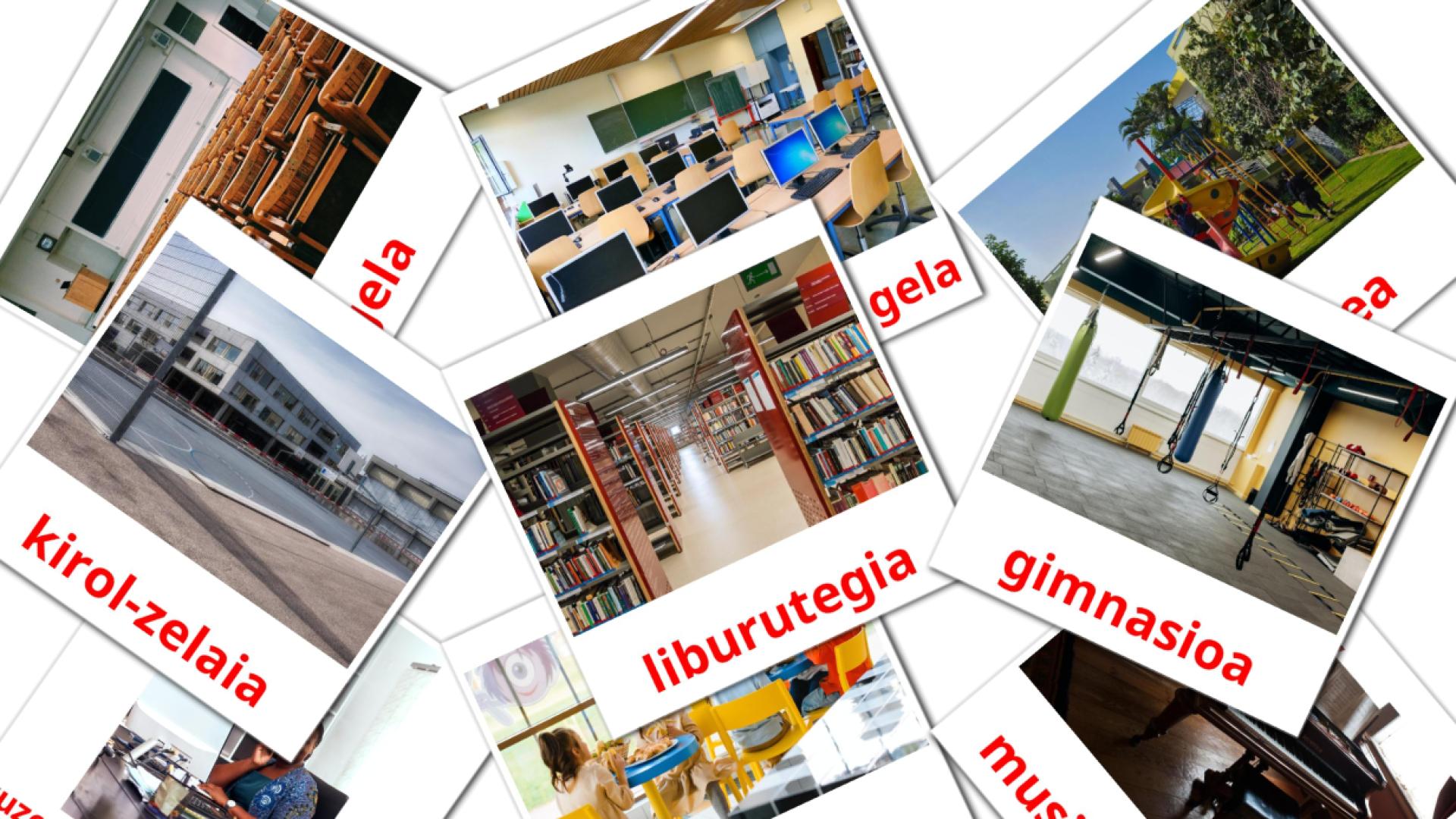 School building - basque vocabulary cards