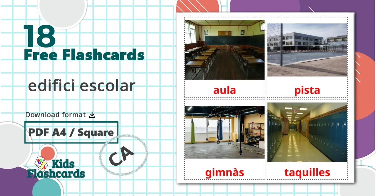 18 School building flashcards