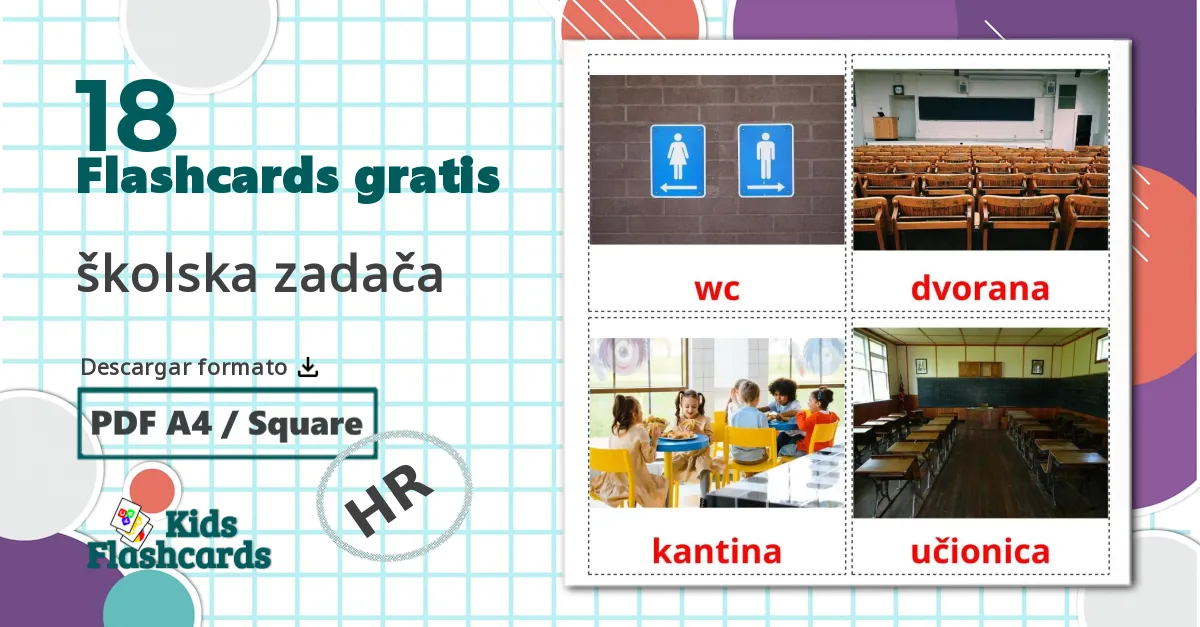 18 Bildkarten für Edificio escolar