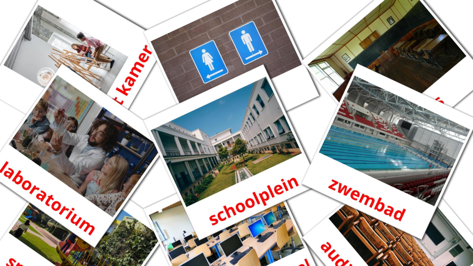 17 Bildkarten für Schoolgebouw