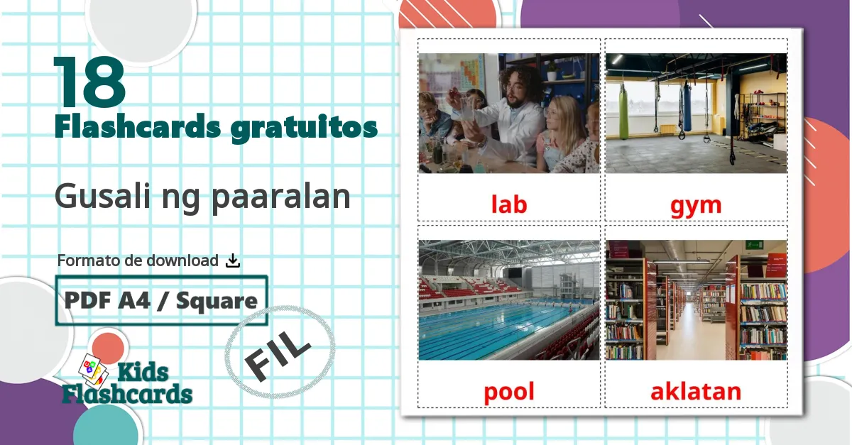 18 Flashcards de Gusali ng paaralan