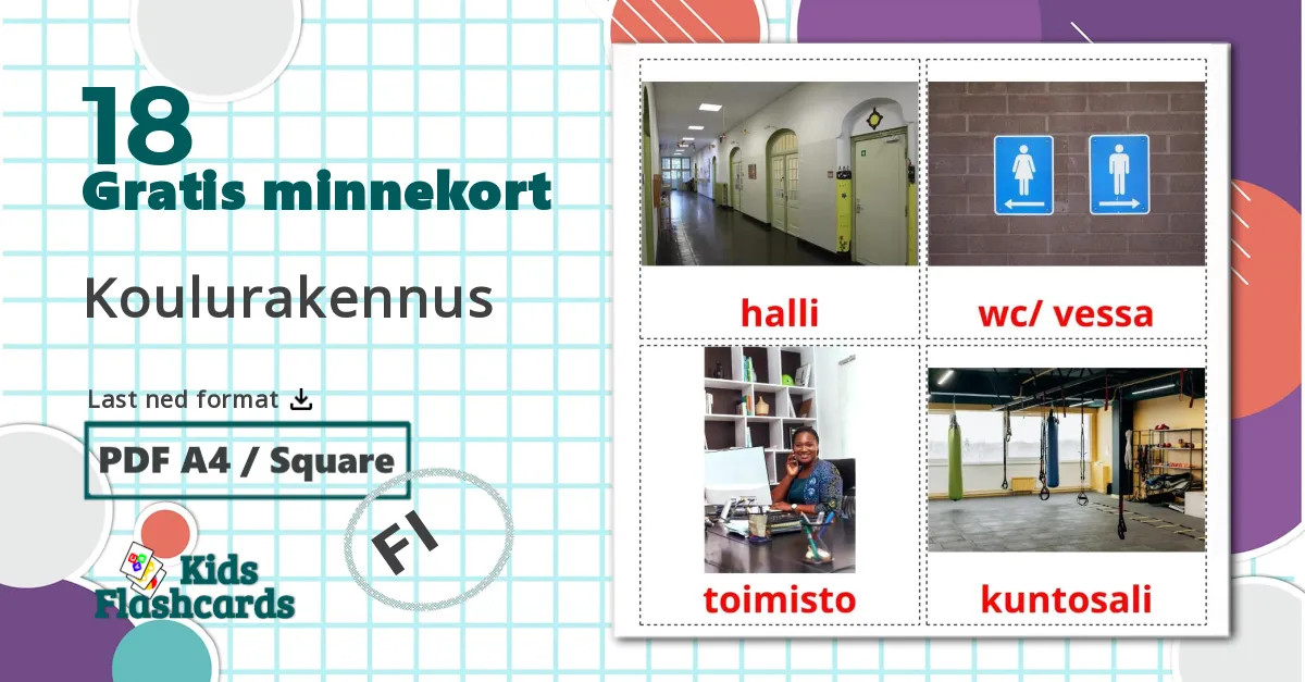 18 Koulurakennus bildekort
