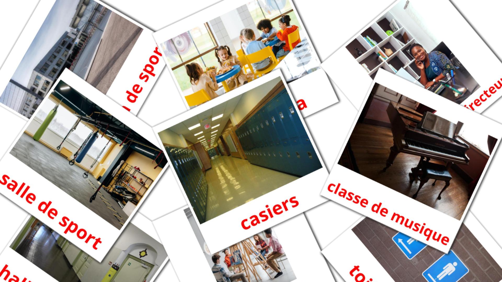 School building - french vocabulary cards