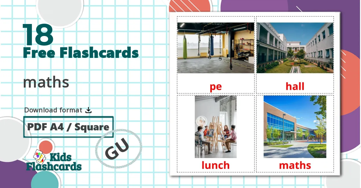18 School building flashcards