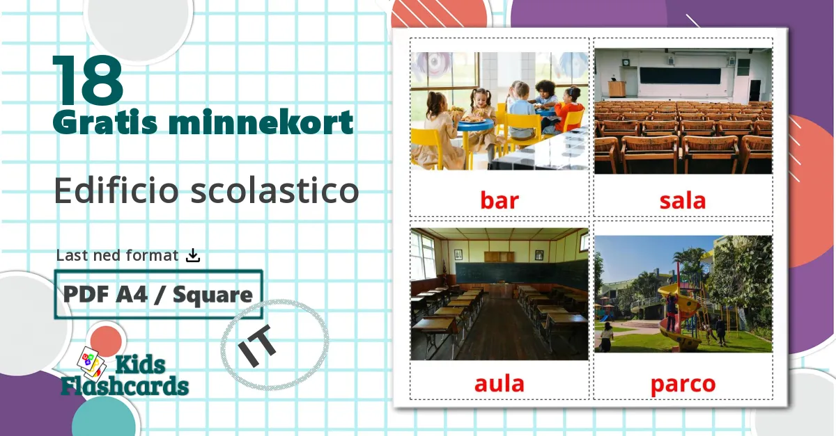 18 Edificio scolastico bildekort