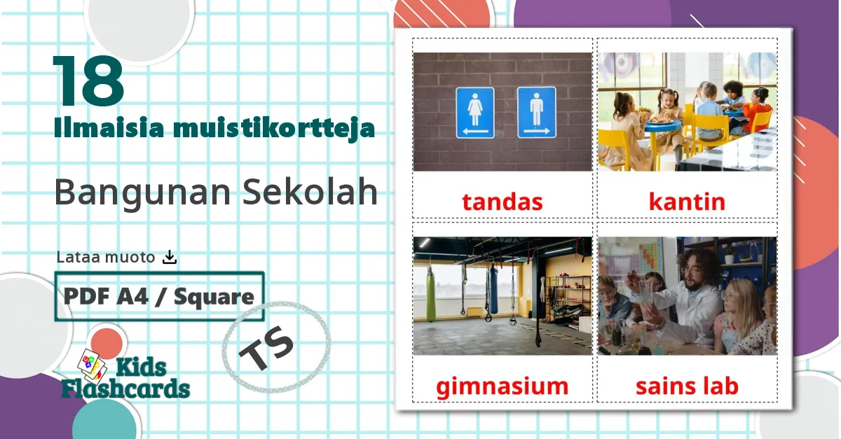 18 Bangunan Sekolah lasten kuvakortit