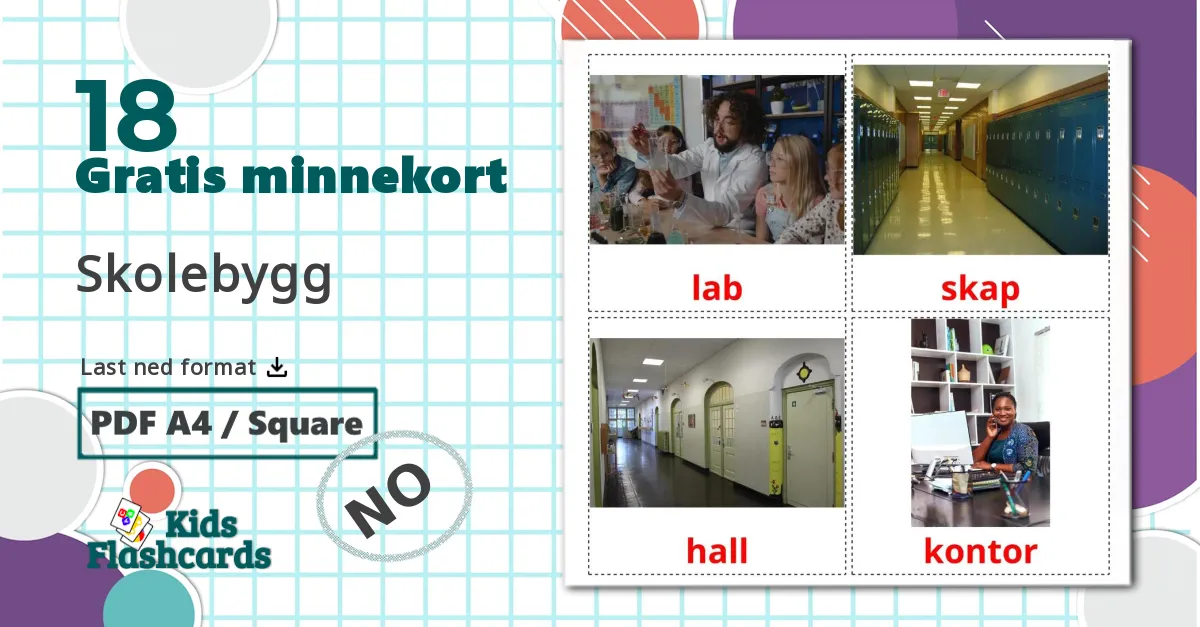 18 Skolebygg bildekort