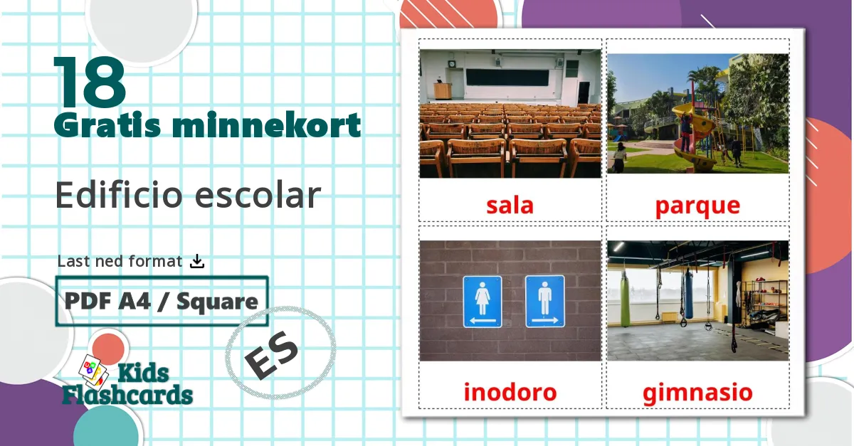 18 Edificio escolar bildekort