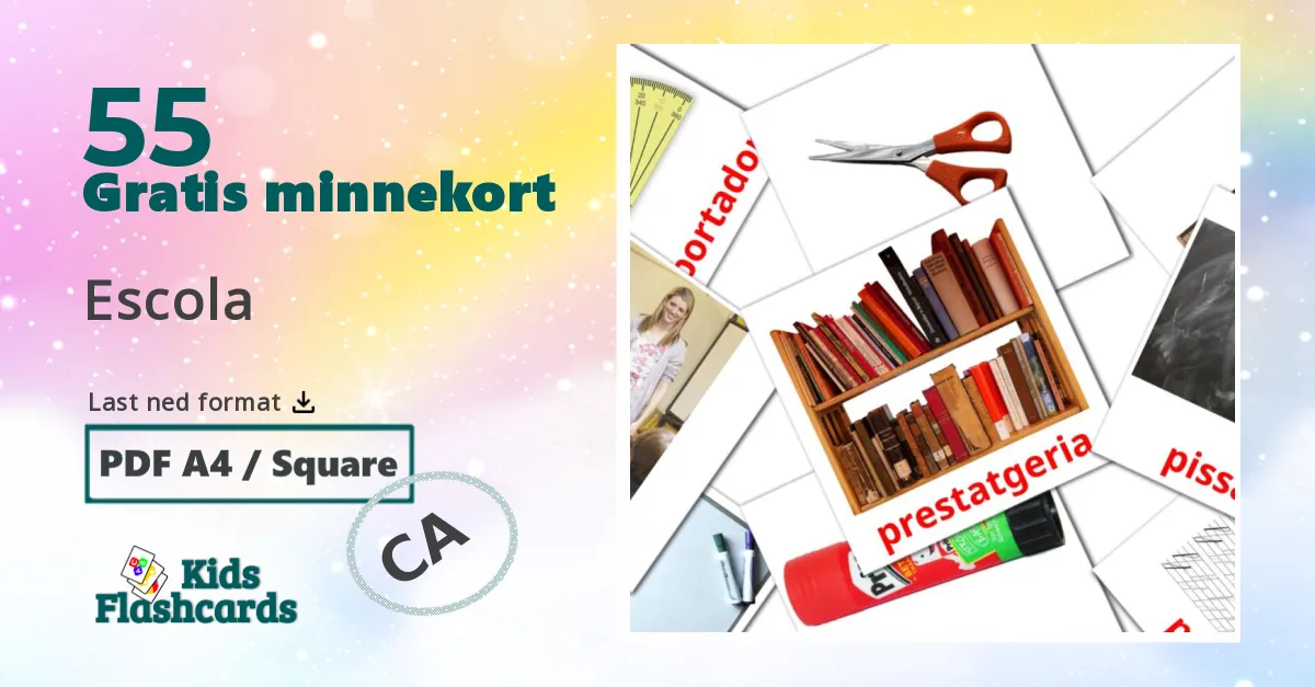 Escola bildekort for barn på katalansk