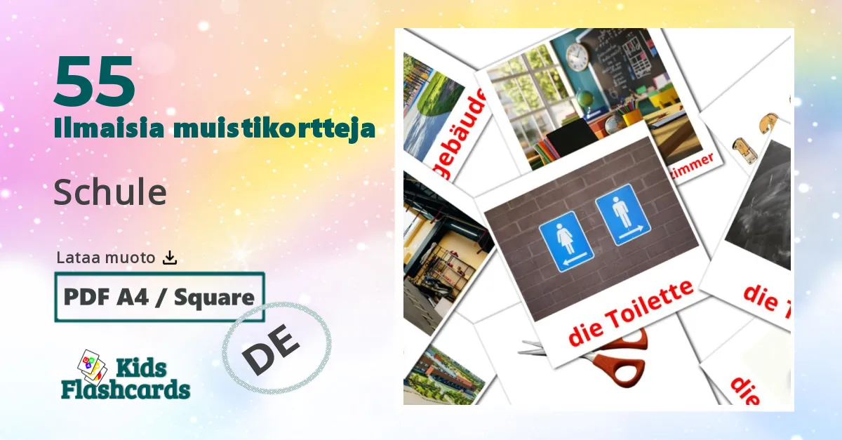 55 Schule lasten kuvakortit
