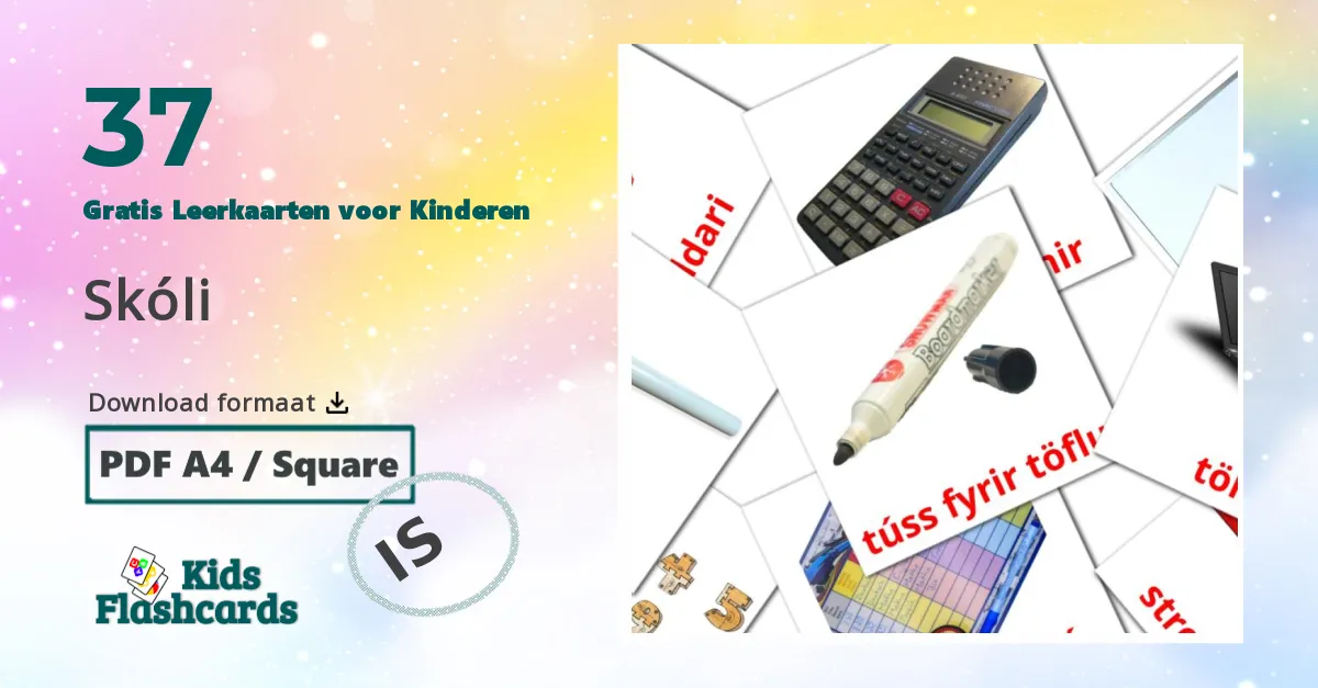 37 Skóli Leerkaarten voor kinderen