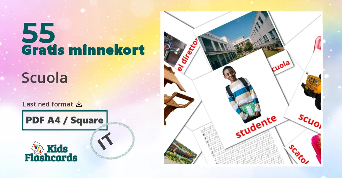 55 Scuola bildekort