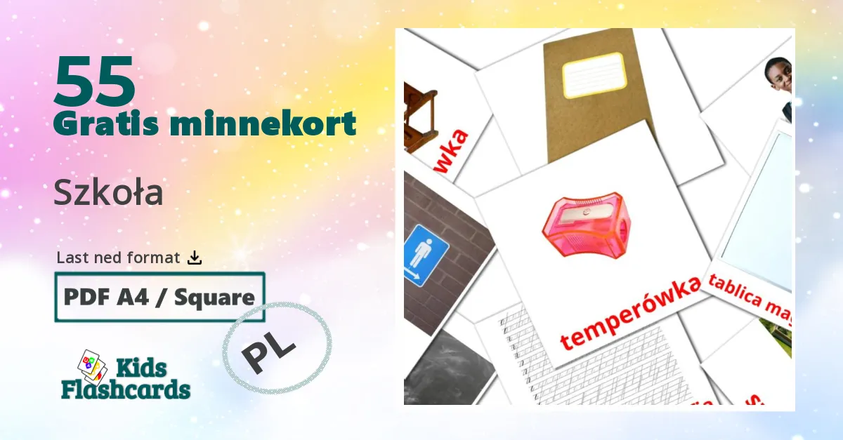 Szkoła bildekort for barn på polsk