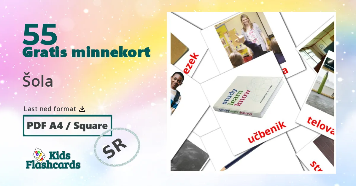 Šola bildekort for barn på serbisk