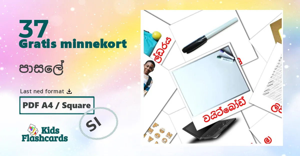 පාසලේ bildekort for barn på sinhala