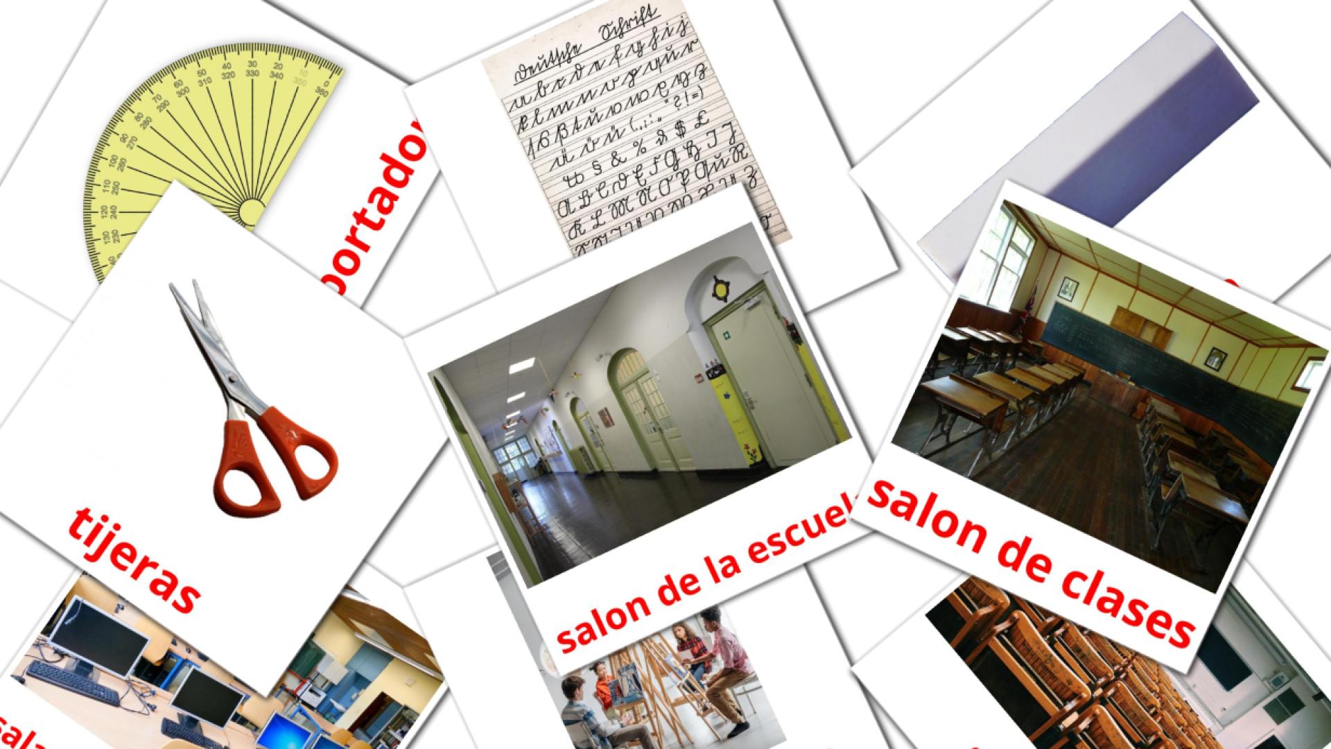 Escuela Flashcards di vocabolario spagnolo