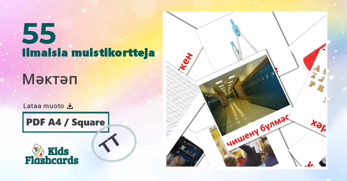 55 Мәктәп lasten kuvakortit