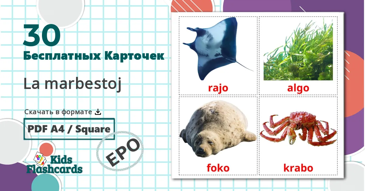 30 Карточки Домана La marbestoj