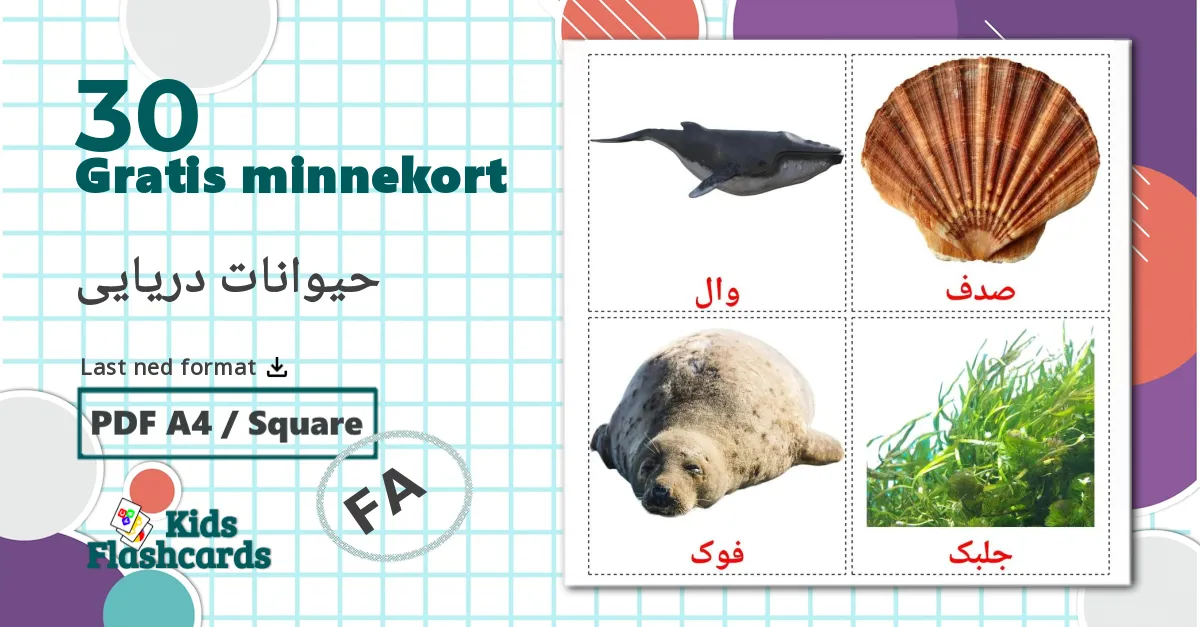 30 حیوانات دریایی bildekort