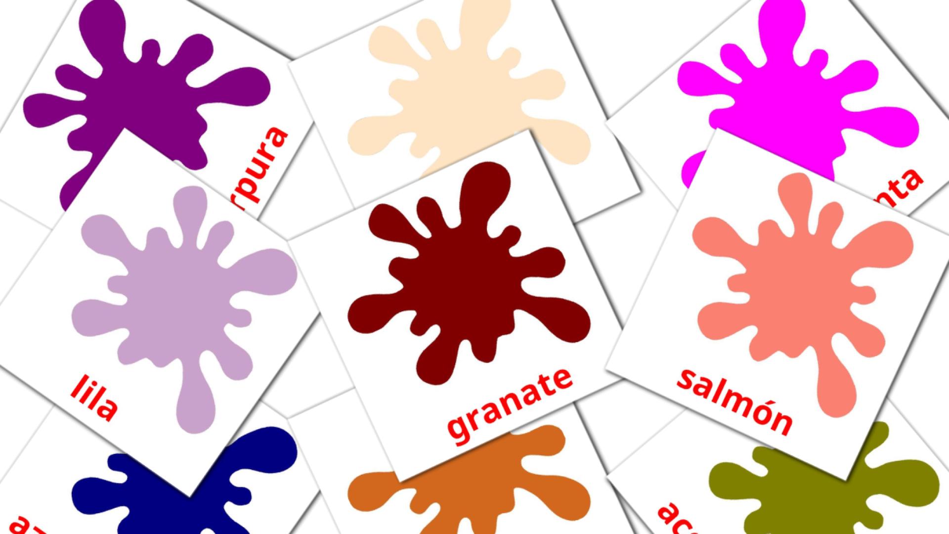 20 tarjetas didacticas de Colores secundarios