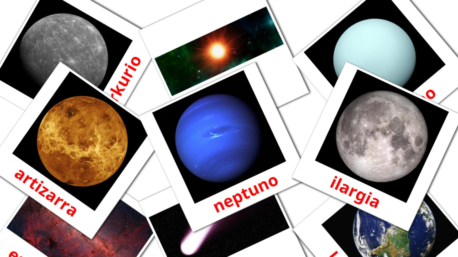 Solar System - basque vocabulary cards