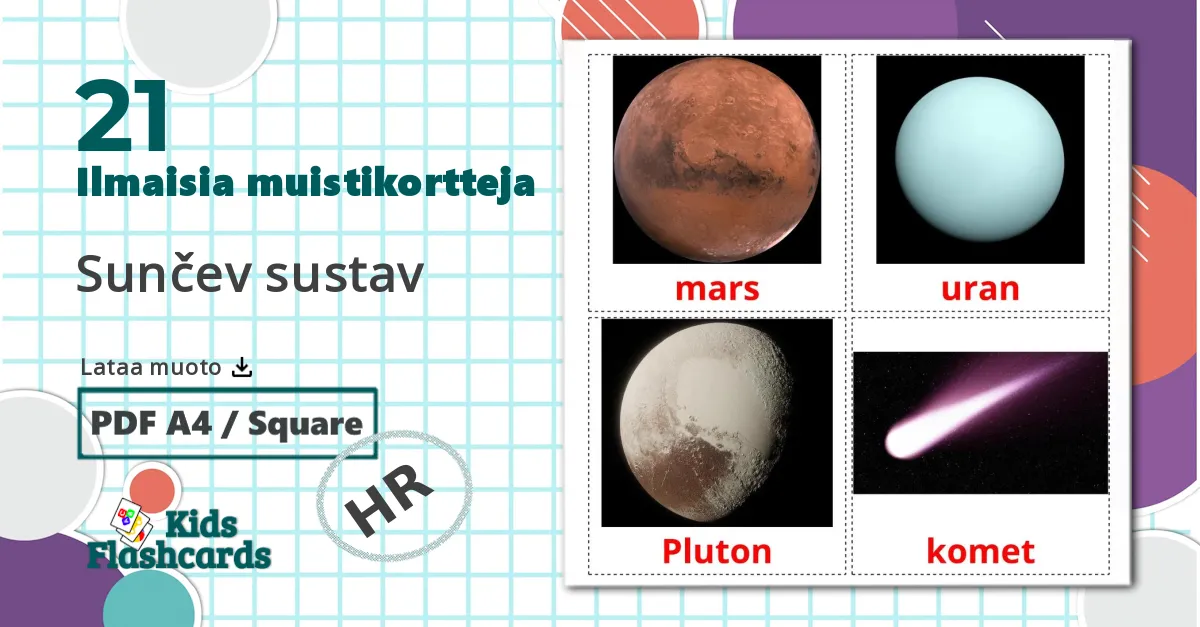 21 Sunčev sustav lasten kuvakortit