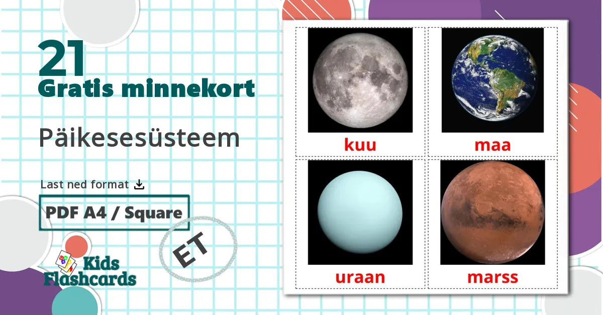 21 Päikesesüsteem bildekort
