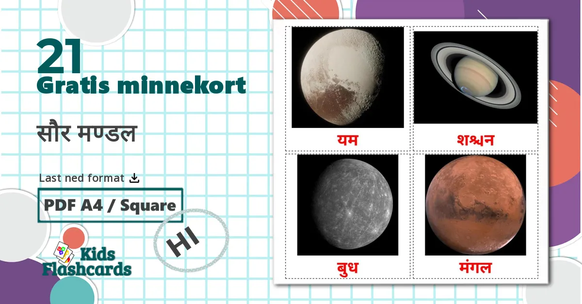 21 सौर मण्डल  bildekort
