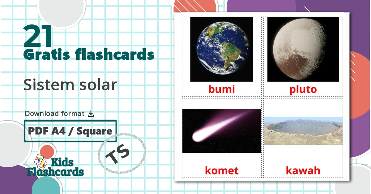 21 Sistem solar billedkort for børn