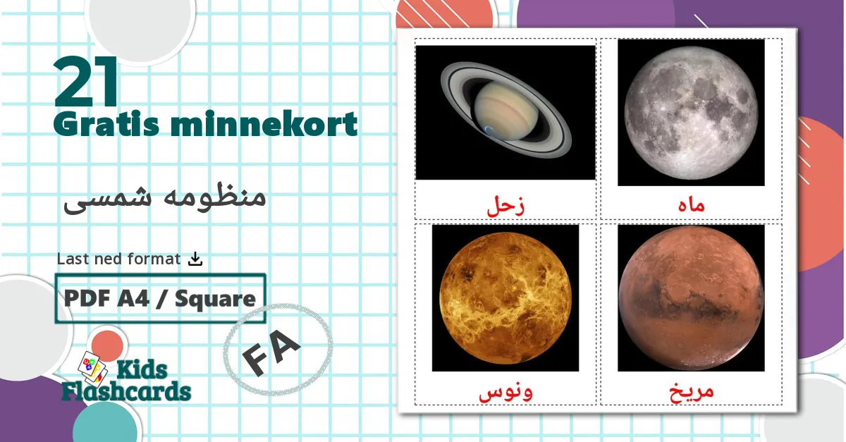 21 منظومه شمسی  bildekort