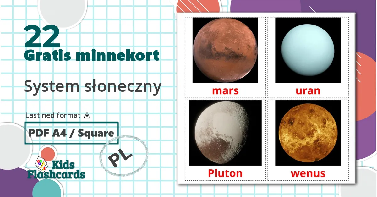 22 System słoneczny bildekort