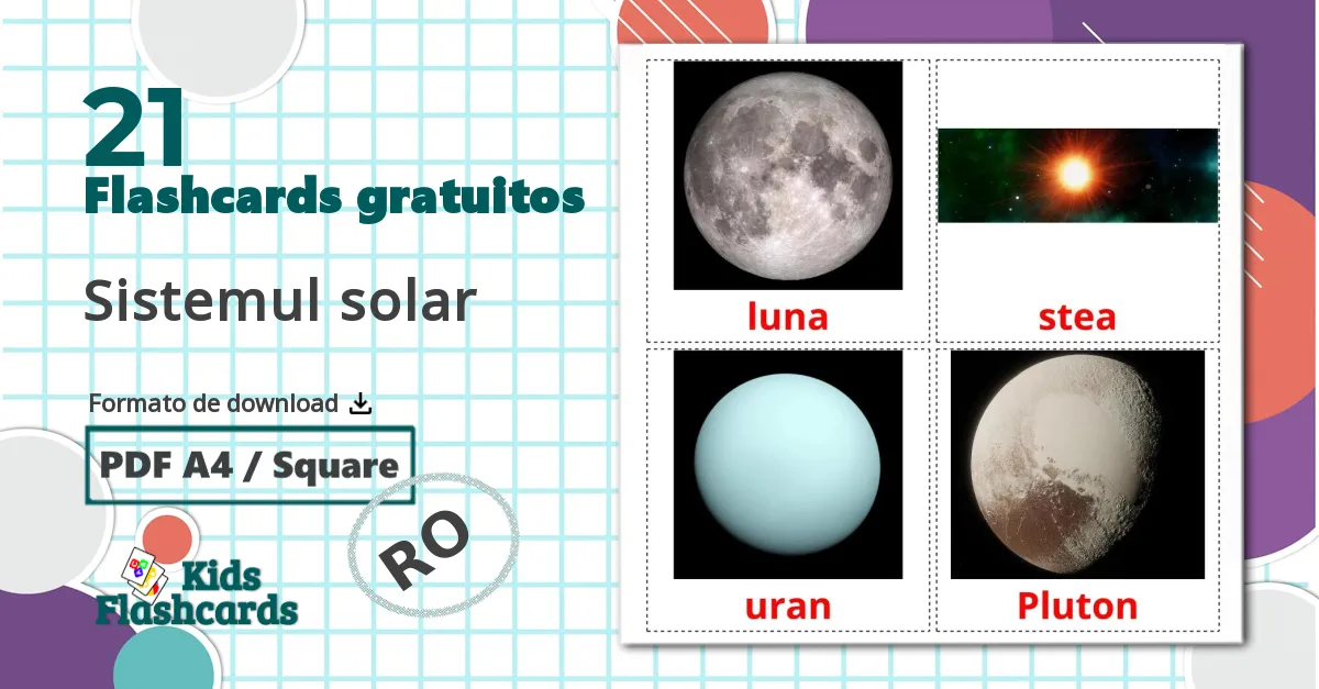 21 Flashcards de Sistemul solar