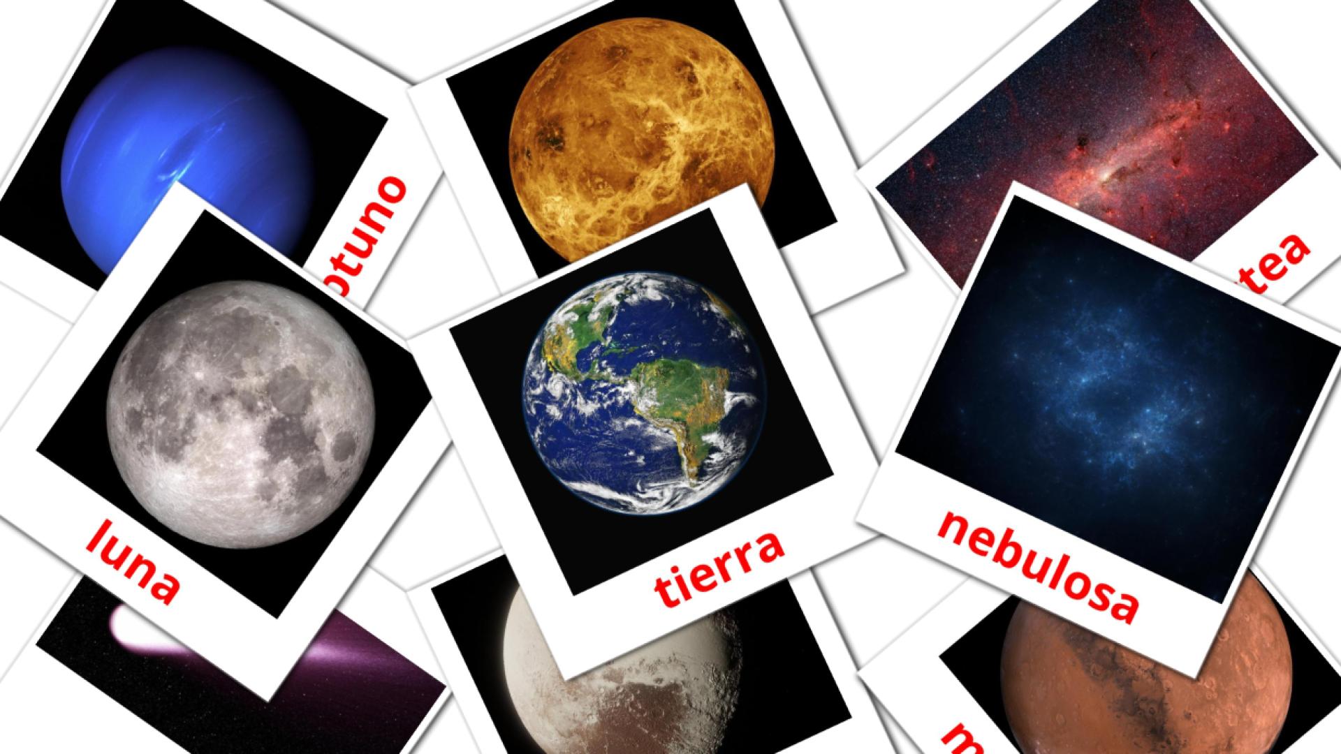 21 Bildkarten für Sistema solar