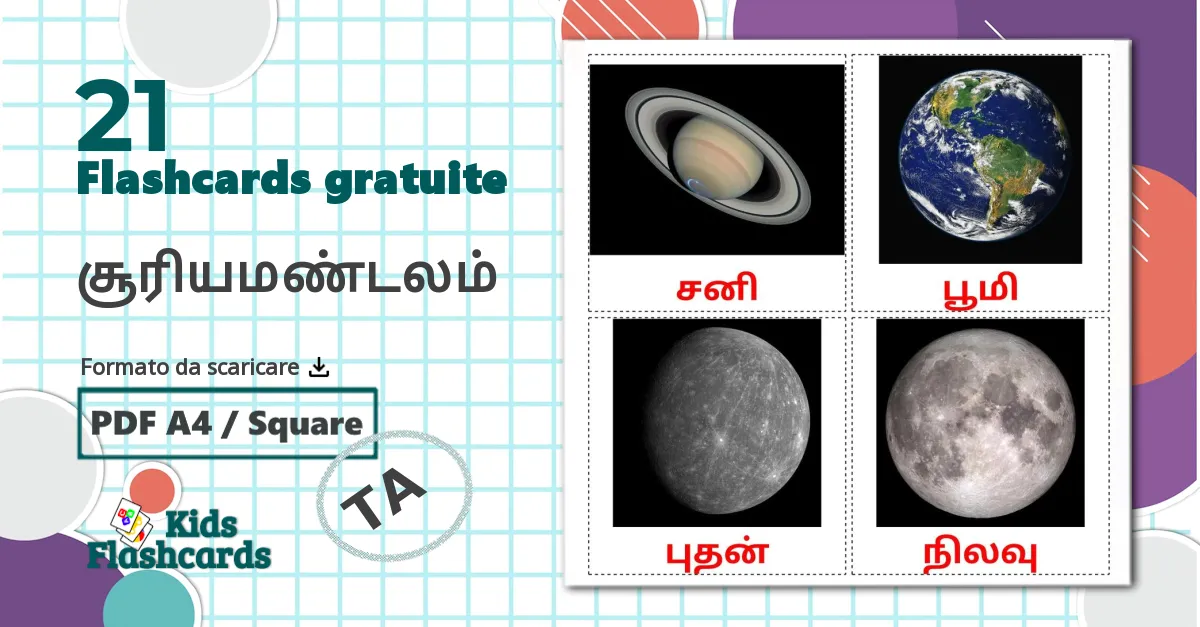 21 flashcards di சூரியமண்டலம்