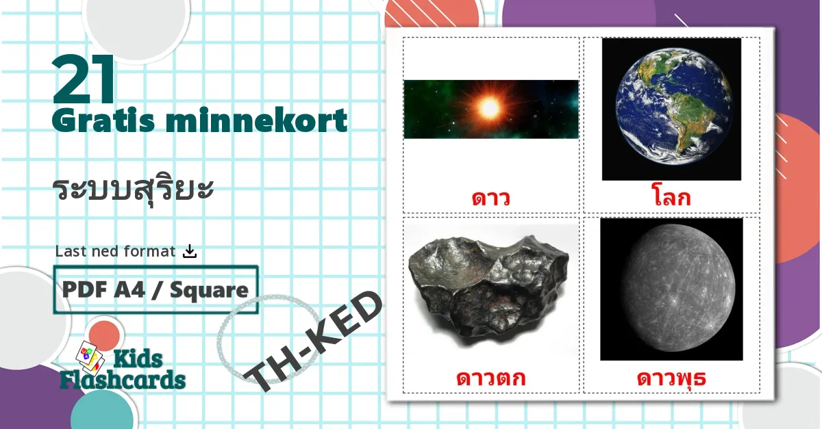 21 ระบบสุริยะ bildekort