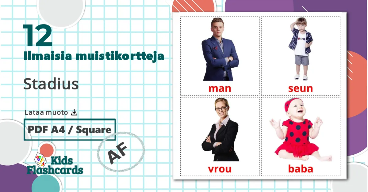 12 Stadius lasten kuvakortit
