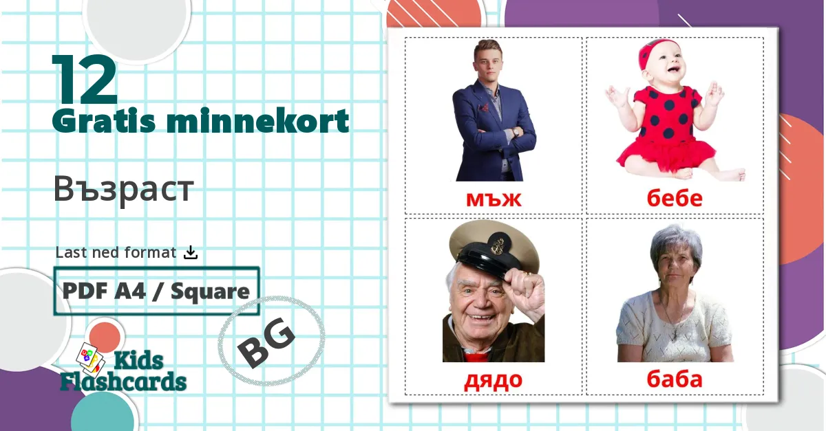 12 Stadier bildekort