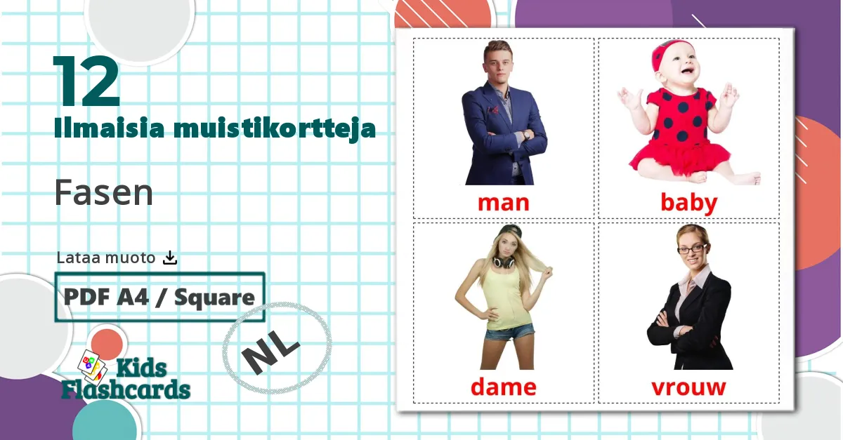 12 Fasen lasten kuvakortit