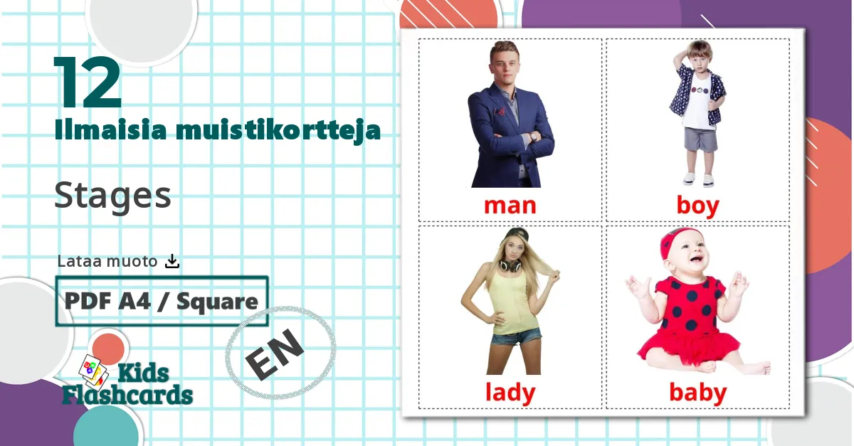 12 Stages lasten kuvakortit