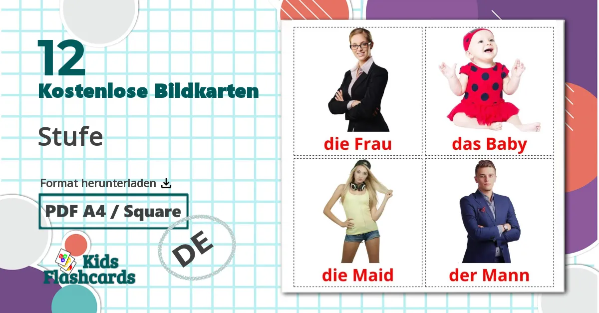 12 Bildkarten für Stufe